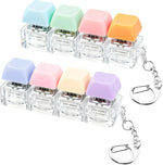2 PCS Keyboard Fidget Toy, Keyboard Fidget Keychain 4-in-1 Keyboard Decompression Button Finger Clicker Toys, Button Stress Relief Fidget Gifts to Relief Stress (Purple Blue Pink Orange)
