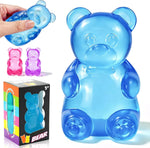 Gummy Bear Fidget Squeeze Toys, Slow Rising Sensory Stress Balls, Gummy Bear Fidget Toys for Kids Adults, Squishies Stress Relief Toys for Birthday Gifts Party Favors, Stocking Stuffers (Blue)