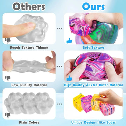 1 Pack Fidget Toys Squishy Stress Cube, Stress Balls for Kids Adults Squishies Stress Relief, Ice Sugar Sensory Toys for Kids with Autism, Fidgets for Classroom Prize Toys(Pink,1 Pack)