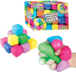ORB 24 Pack Easy Sqweezy Squishy Stress Cubes - Colorful Squishy Cubes - Squeeze and Squish Stress Balls, Fidgets for Anxiety, Stress Relief - Classroom Rewards, Party Favors for Kids, Teens, Adults