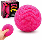 Fuzz Ball Squishy Stress Ball,Soft Fidget Squishy Fuzz Squeeze Ball for Adults,Anxiety Stress Relief Toys,Party Favors Gift for Adults (Pink Ball)
