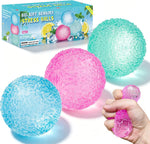 3Pc Big Soft Sensory Stress Balls, Textured Memory Gel Soft Fidget Toys, Large Sensory Soft Fidget Toy for Kids/Aduts,Anxiety Relief Squeeze Ball for Autism/ADHD, Party Favors Gifts (Random Color)