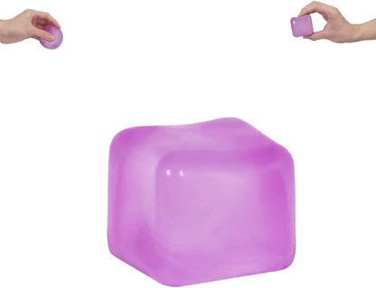Gel-Filled Ice Cube Squishy Toy 1.38in/3.5cm for Kids Ages 3+ & Adults – Slow Rising Sensory Squeeze Cube, Mini Desk Fidget Toy for Party Favors & Classroom Rewards(Purple) - US 8920