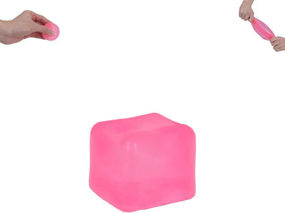Ice Cube Squishy Toy 3.5cm (1.38") – Gel-Filled Slow Rising Squeeze Cube for Kids Ages 3+ & Adults, Mini Sensory Desk Toy for Classroom Rewards, Party Favors & Everyday Play (Pink) - US 1133