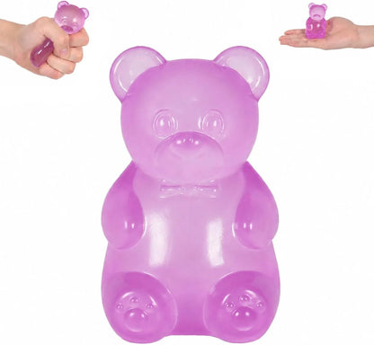 Gummy Bear Squishy Toy for Kids Ages 3+, Slow Rising Soft Foam Bear Squeeze Toy for Boys, Girls & Adults, Cute Sensory Bear Toy, Birthday & Valentine’s Day Gift(Purple) - US 4861