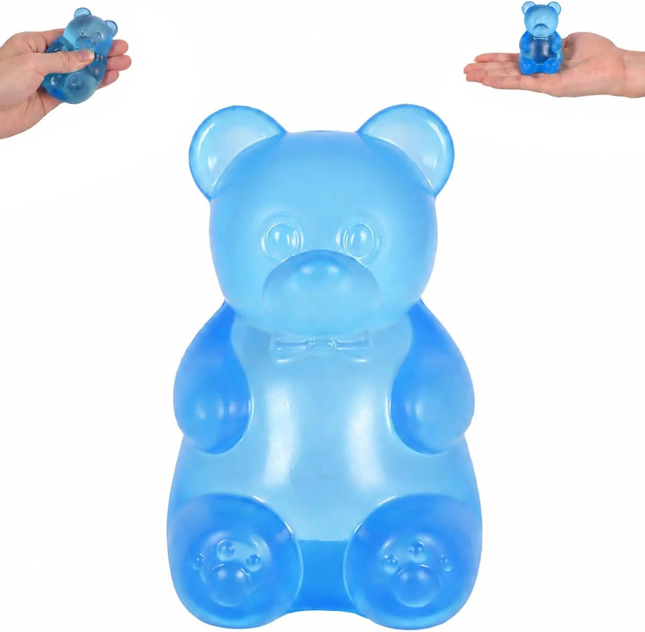 Bear Squishy Toy for Kids Ages 3+ & Adults, Slow Rising Gummy Bear Squeeze Toy, Soft High-Density Foam Sensory Bear for Desk, Classroom, Home & Office(Blue) - US 8004