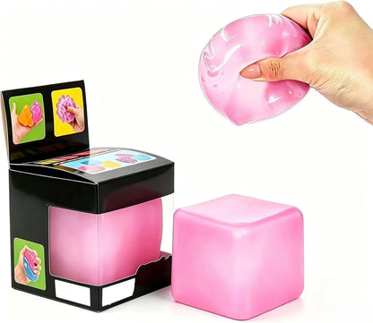 Relief High Density Ice Squeeze Ball, Ice Cube SqueezeToy,Adults Sensory Fidget for Stress Relief,Focus (Pink) - US 9059