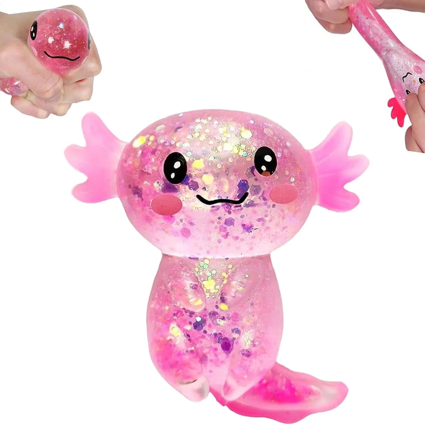 Axolotl Squishy Toy for Kids Ages 3+ & Adults, Slow Rising Sensory Fidget Toy, Cute Squeeze Toy for Party Favors, Classroom Rewards & Gifts(Pink) - US 1098