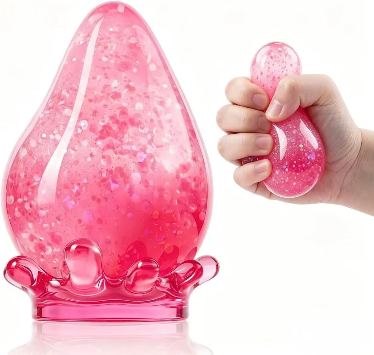 Water Drop Squeeze Squishies, Dream Squishy Drop Squishy Stress Ball,Drop Gifts for Anxiety Relief Office Easter Birthday (Pink) - US 9482