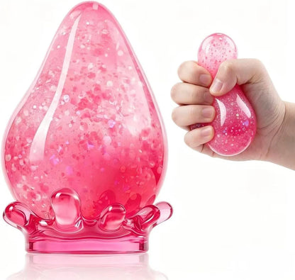 Water Drop Squeeze Squishies, Dream Squishy Drop Squishy Stress Ball,Drop Gifts for Anxiety Relief Office Easter Birthday (Pink) - US 9482