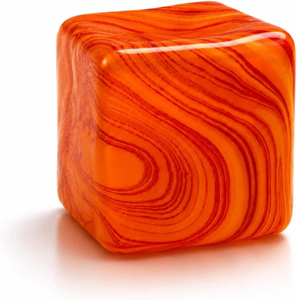 Jiezipaeasy Ice Cube Stress Ball 5cm(1.98", Marble Veined Squishy Fidget Toy for Adults & Kids, Soft Slow Rebound Sensory Toy for Stress & Anxiety Relief, Stretchy Non-Sticky Desk Toy (Orange) - US 8858