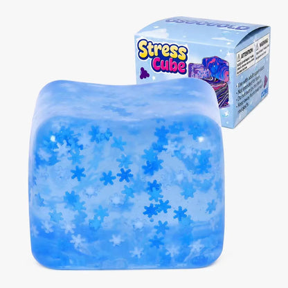 Squishy Ice Cube Fidget Toy 2.75inch/7cm, Sugar Ball Squishy Cube for Kids Adults, Soft Squishies Stress Relief Sensory Toy for Autism, Classroom Prize Toy Party Favor - US 4336