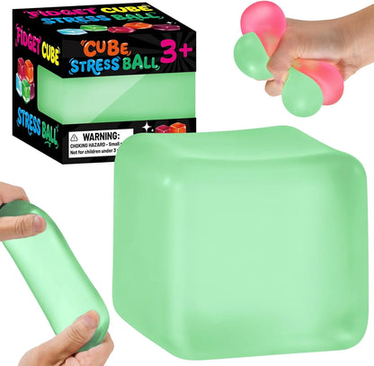 Stress Cube Squishy Fidget Toys, Slow Rising Ice Cube Sensory Stress Balls for Kids Adults Anxiety Relief Squeeze Toy for Classroom Prizes Party Favors (Light Green) - US 9804