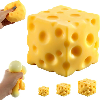 Cheese Squishy (6cm),Cheese Block Squeeze Toy,Squishies Stress Relief Fidget Toys,Stocking Stuffer Novelty Birthday Gifts for Kids Teens Boys Girls (2.4 inch) - US 7183