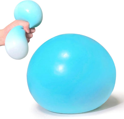 4 Inch Giant Squeeze Stress Balls for Kids and Adults - Jumbo Squishy Dough Ball, Squishy Sensory Toys for Kids Party Favors, Goodie Bag Stuffers, Squeeze Stress Toys for Anxiety Relief (Blue) - US 1452