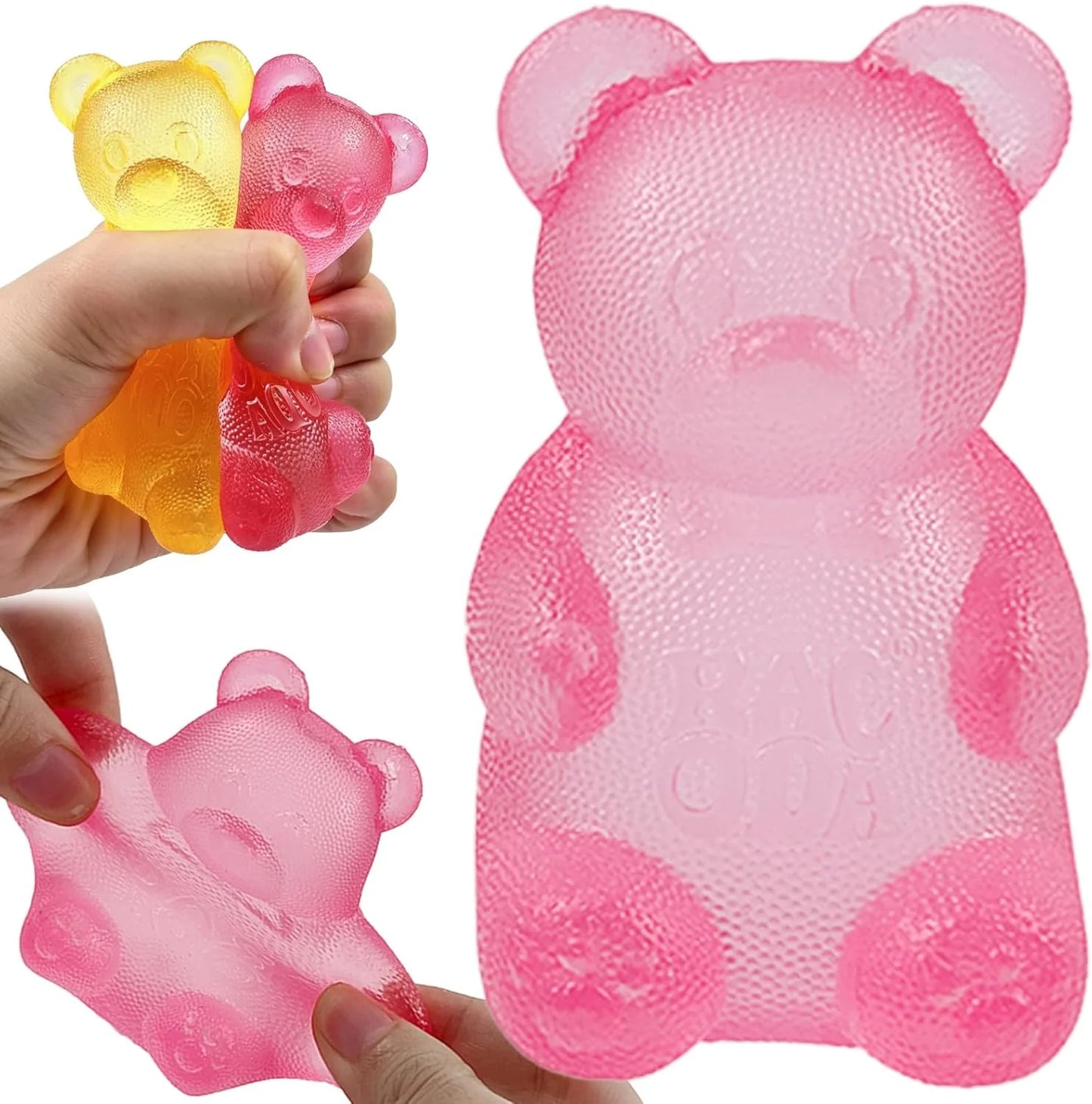 Pink Stretch Filled Squeeze Toys for Sensory Play，Maltose Bear & Sugar Ball Designs, Squishies Anxiety Relief & Focus Toy, Sensory Fidget Toys for Adults, Kids, Slow Rising Squishy Stress Balls - US 6759