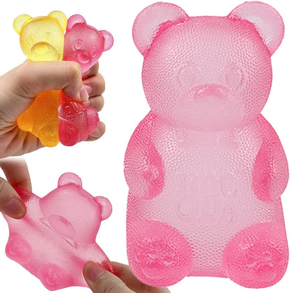 Pink Stretch Filled Squeeze Toys for Sensory Play，Maltose Bear & Sugar Ball Designs, Squishies Anxiety Relief & Focus Toy, Sensory Fidget Toys for Adults, Kids, Slow Rising Squishy Stress Balls - US 6759