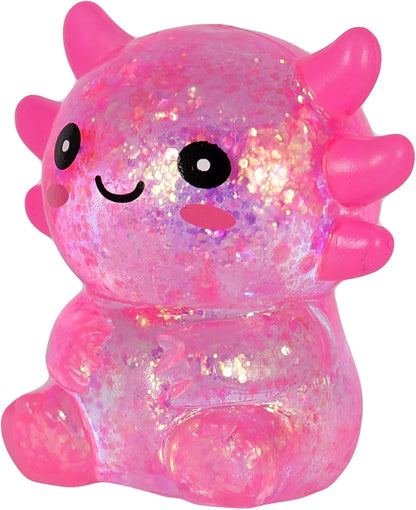 Axolotl Squishy Stress Toy – Cute Sitting Axolotl Fidget Toy Soft Squeeze Sensory Toy for Kids & Adults, Anxiety Relief Desk Toy, Party Favor (Pink) - US 7319