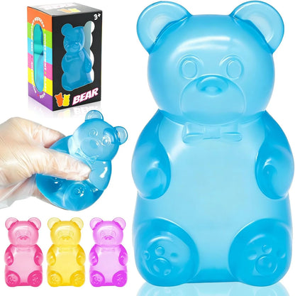 Bear Squishy Toy, Slow Rising Stress Relief Sugar Squeeze Toys for Kids & Adults, High Density Sensory Stress Balls, Stocking Stuffers, Birthday Party Favors, Anxiety Relief Toys for Boys Girls (Blue) - US 3338