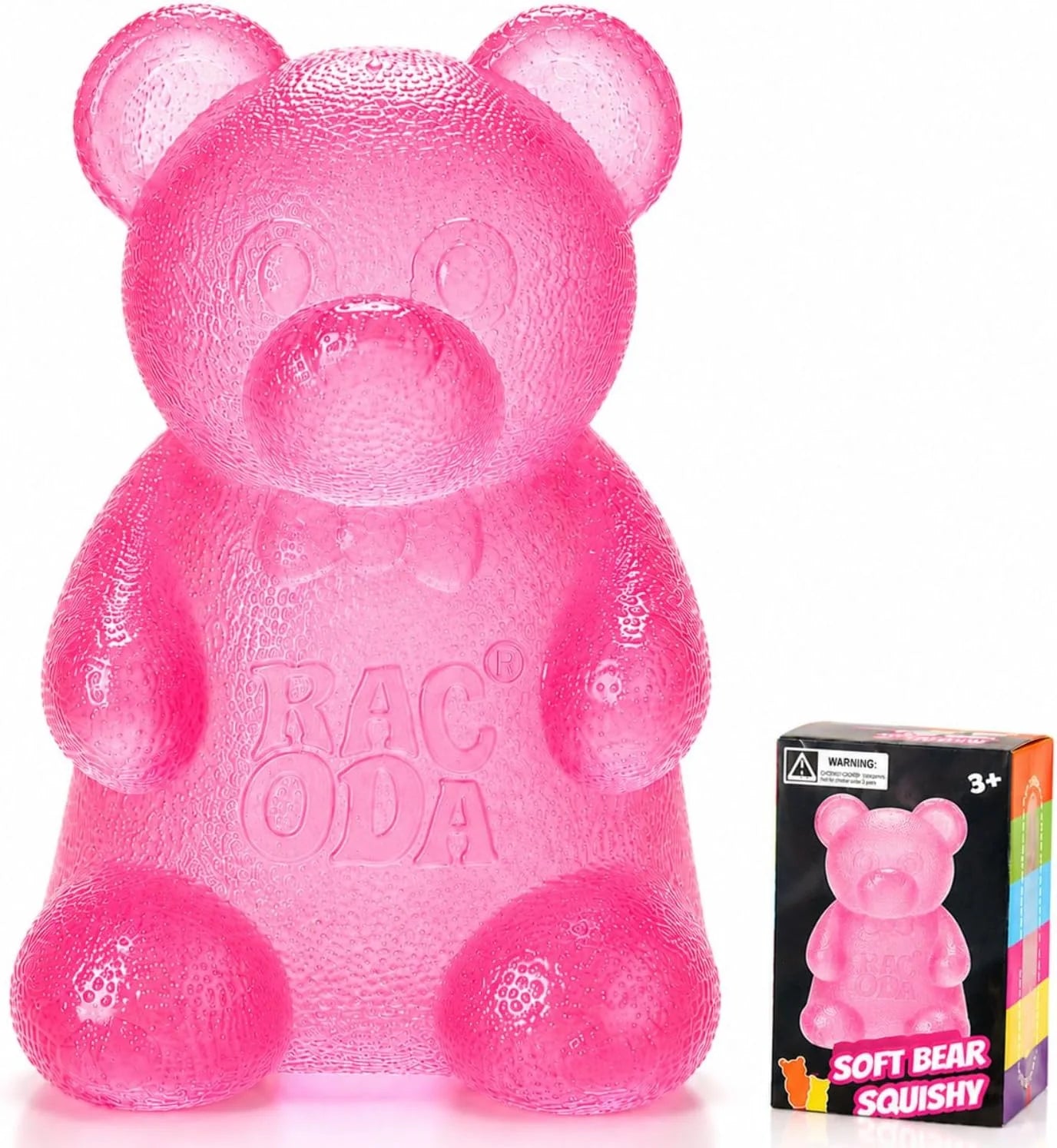 Taba Bear Squishy Fidget Toys,Stress Ball for Anxiety Stress Relief,Squishies Sensory Toy for Adults Kids Teens,Pink Squeeze Toys for Classroom Prize, Birthday Gifts Party Favors - US 8488