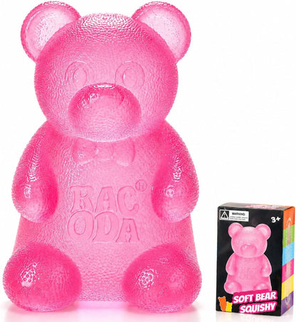 Taba Bear Squishy Fidget Toys,Stress Ball for Anxiety Stress Relief,Squishies Sensory Toy for Adults Kids Teens,Pink Squeeze Toys for Classroom Prize, Birthday Gifts Party Favors - US 8488