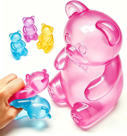 Fidget Toys Squishy Gummy Bear, Stress Cube Squishies Anxiety Stress Relief, Ice Squishy Stress Cube-Drop Malt Sugar Balls, Sensory Ball for Kids with Autism - US 6734