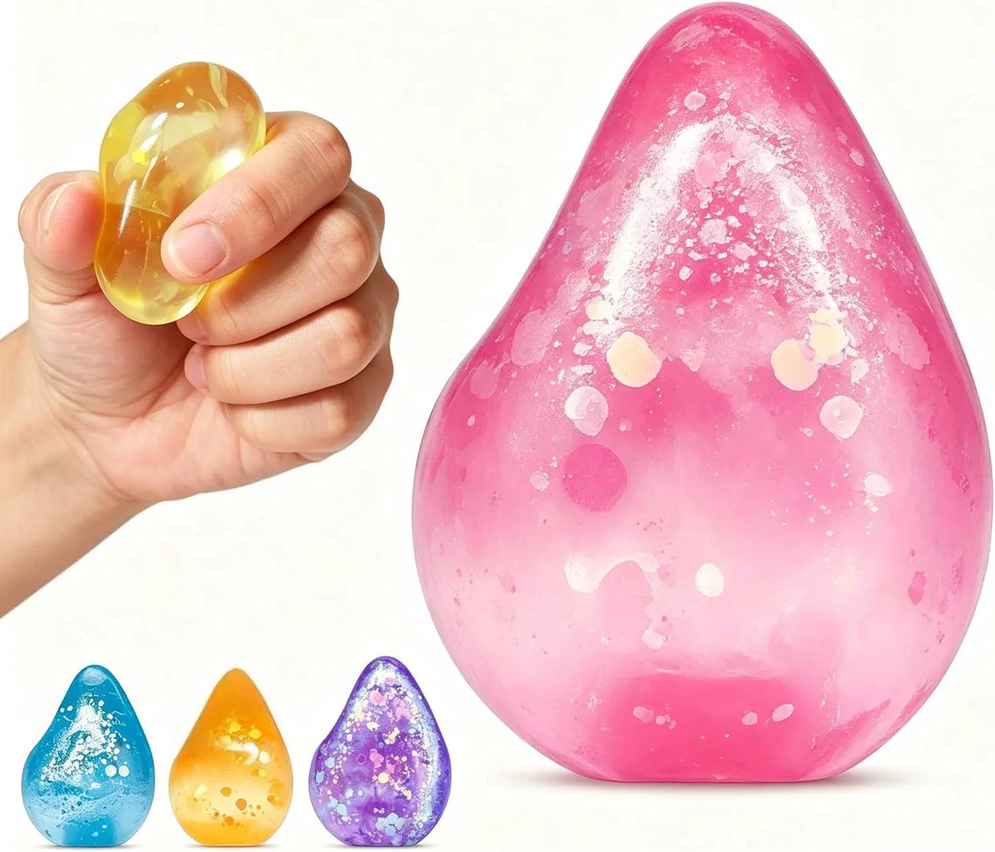 Fidget Toys Stress Cube, Cube Squishies Anxiety Stress Relief, Ice Squishy Stress Cube-Drop Malt Sugar Balls, Sensory Toys for Kids with Autism, Fidgets for Classroom Prize Toys (1pack Pink) - US 3882