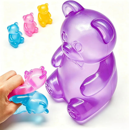 Fidget Toys Gummy Bear , Stress Cube Squishies Anxiety Stress Relief, Ice Squishy Stress Cube-Drop Malt Sugar Balls, Sensory Ball for Kids with Autism (Purple, 1) - US 3155