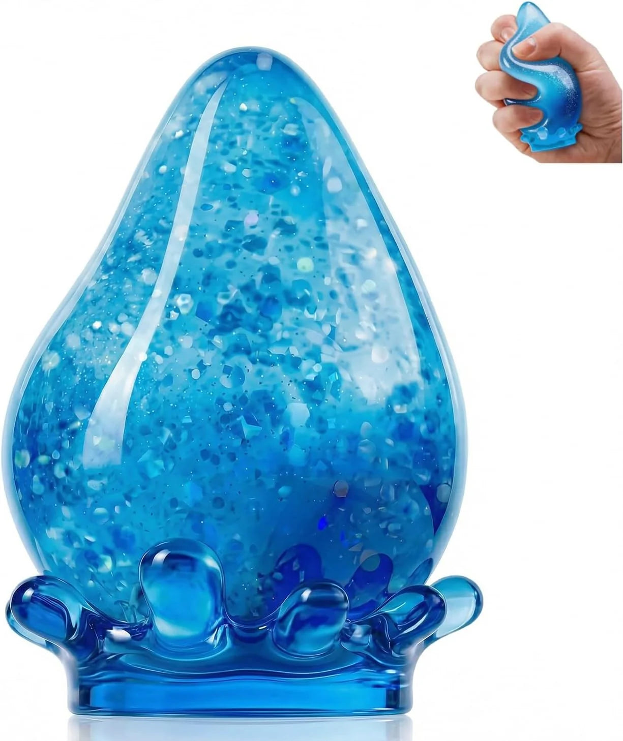 Water Drop Squeeze Squishies, Dream Squishy Drop Squishy Stress Ball, Soft Fidget Stress Ball, 2026 New Slow Rise Relief Fidget Sensory for Anxiety Stress Easter Party Favors (Blue) - US 2987