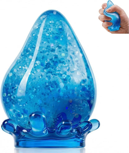 Water Drop Squeeze Squishies, Dream Squishy Drop Squishy Stress Ball, Soft Fidget Stress Ball, 2026 New Slow Rise Relief Fidget Sensory for Anxiety Stress Easter Party Favors (Blue) - US 2987