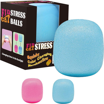 Fidget Toys Stress Balls for Kids & Adults - Changes Color in The Sun -Slow Rise Dough Ball - Fidgets for Classroom - Squishy Fidget Toys Stretchy Squeeze Stress Relief Balls for Anxiety (Dough Blue) - US 9200