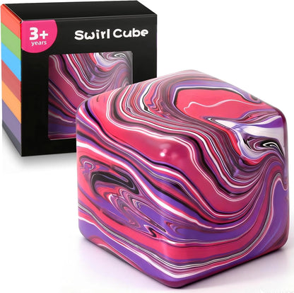 Fidget Toys Squishy Stress Cube, Swirl Stress Balls for Kids Adults Squishies Stress Relief, Ice Squishy Cube Sugar Balls, Sensory Toys for Kids with Autism, Fidgets for Classroom Prize Toys - US 1253
