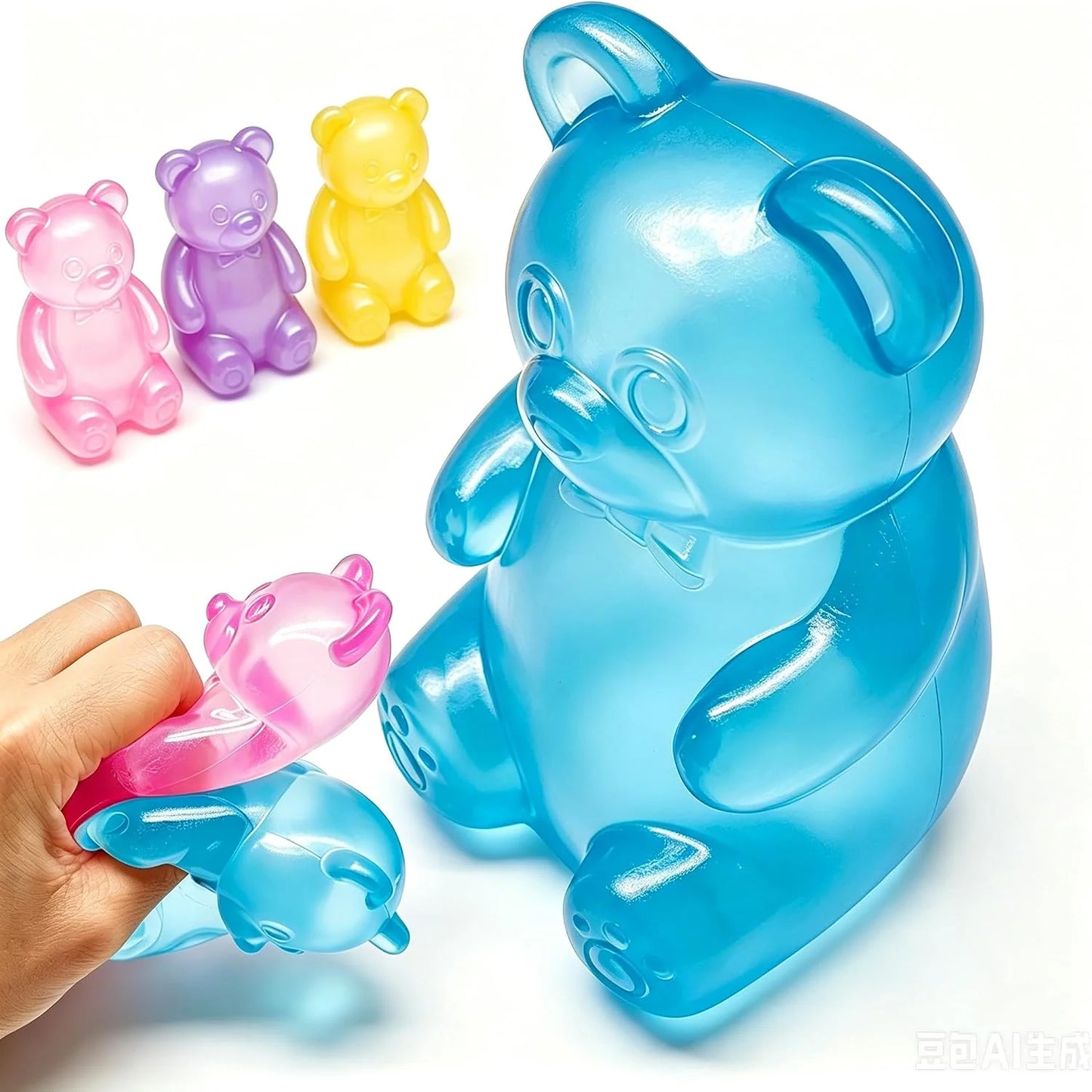 Fidget Toys Squishy Gummy Bear, Stress Cube Squishies Anxiety Stress Relief, Ice Squishy Stress Cube-Drop Malt Sugar Balls, Sensory Ball for Kids with Autism - US 7611