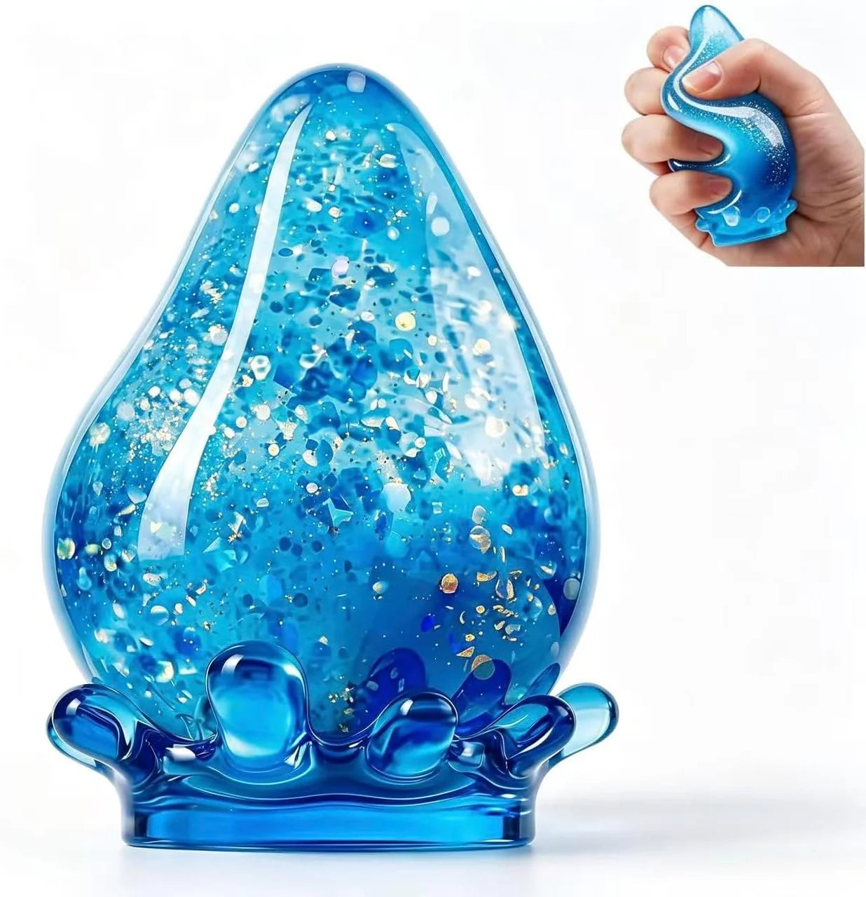 Water Drop Squeeze Squishies, Dream Squishy Drop Squishy Stress Ball,Drop Gifts for Anxiety Relief Office Easter Birthday (Blue) - US 4331