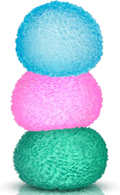 3pc Stress Balls for Adults, Squishy Ball Sensory Textured Memory Gel Fidget Toys for Kids/Adults Hand Exercises, Valentines Day Party Favors Anxiety Relief Squeeze Ball(1.80“) - US 8188