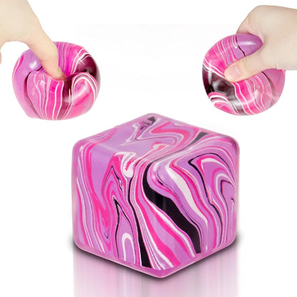 Squishy Fidget Toys Stress Cube, 1.97"*1.97" Stress Balls for Kids Adults Stress Relief, Ice Squishy Cube Sugar Balls, Sensory Toys for Kids with Autism an danxiety Disorder(Pink) - US 8612