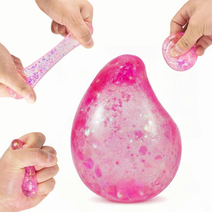 Pink Drop Squishies Sugar Stress Ball, Soft Slow Rise Sugar Fidget Toy, Squishy Squeeze Sensory Stress Ball Fidget Toy for Relaxing, Quiet Classroom Prizes & Easter Basket Stuffers - US 6257