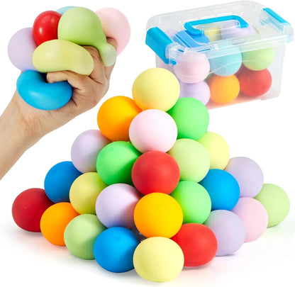 JOYIN 24 Pack Slow Rising Stress Balls, Squishy Sensory Fidget Toys, Hand Therapy Balls for Anxiety Relief, Classroom Prize Box Toys for Kids, Goodie Bag Stuffers, Party Favors - US 5863