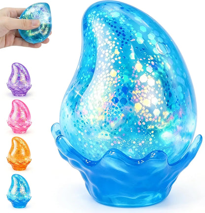 Squishy Stress Balls,Cube Squishies Anxiety Stress Relief Ice Squishy Malt Sugar Balls,Soft Sensory Calming Toys for Kids Teens, Party Favors & Classroom Prizes for Kids - Blue - US 8771