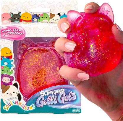 Original Squishmallows™ SLIMYGLOOP Pink Gelli Gels™, Slow Rising Sensory Squeeze Toy with Glitter, Gel Filled Fidget Toys - US 3015