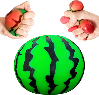 JIAHO Squishy Watermelon Stress Balls for Kids and Adults, Fruit Dough Balls, Fidget Toys, Anxiety Relief Stretch Balls, Squishy Toys for Kids Prizes, Party Favors | Change Color Squeeze Ball - US 7742
