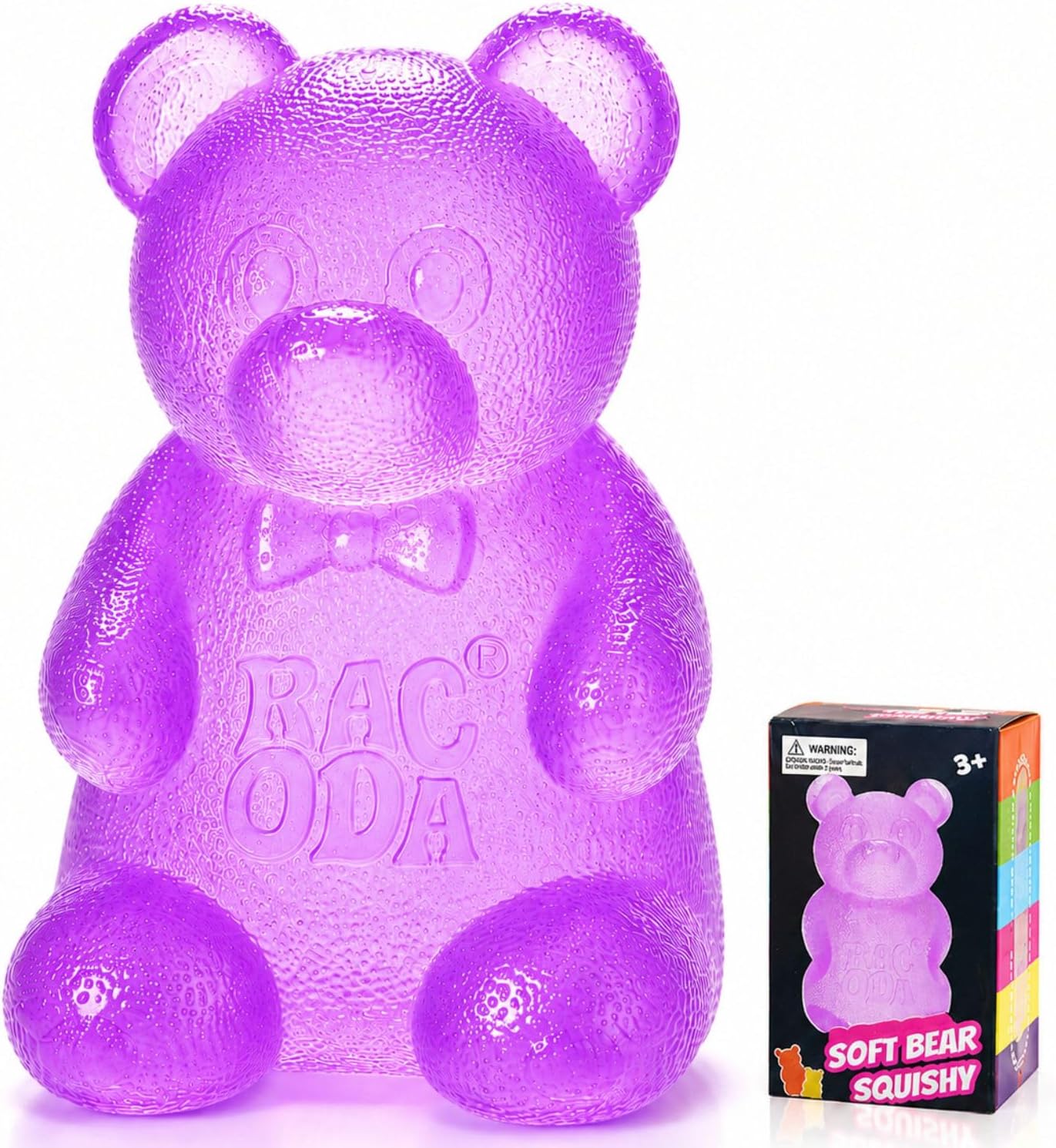 Gummy Bear Squishy, Sensory Fidget Toy Toys for Anxiety Stress Relief,Squishies Sensory Toy for Adults Kids Teens,Purple Stress Ball for Classroom Prize, Birthday Gifts Party Favors - US 9540
