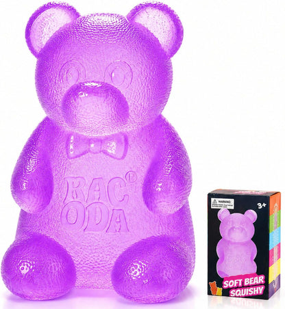 Gummy Bear Squishy, Sensory Fidget Toy Toys for Anxiety Stress Relief,Squishies Sensory Toy for Adults Kids Teens,Purple Stress Ball for Classroom Prize, Birthday Gifts Party Favors - US 9540