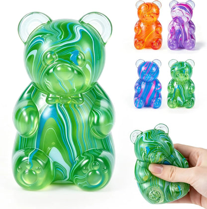 1Pc Gummy Bear Squishyies Fidget,Color Maltose Filled Squeeze Toys Slow Rising Squishy Stress Balls Adults Kids Party Favors,Classroom Prizes(Green) - US 9881